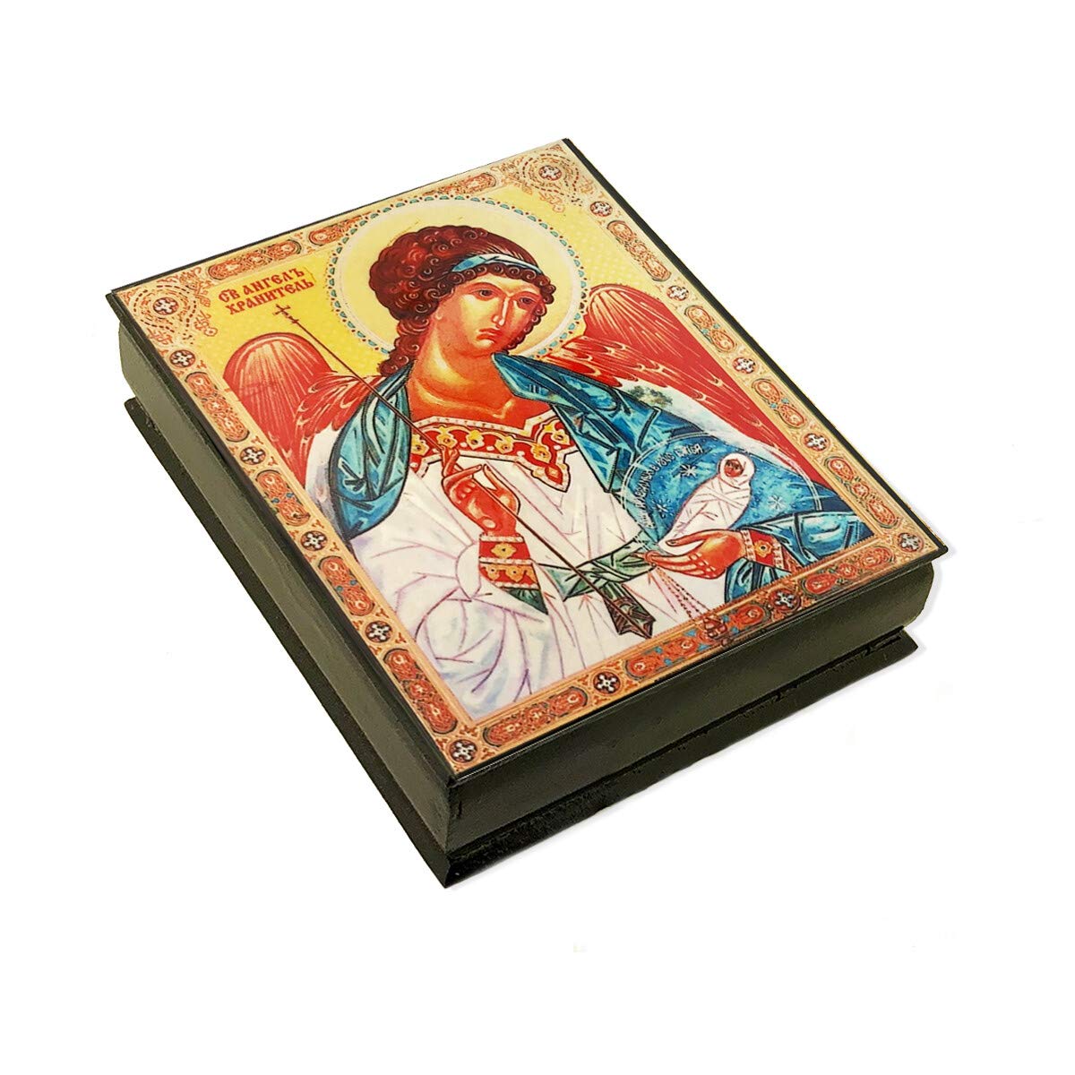 (D) Religious Russian Icon Trinket Box Angel of The Unborn Child Souvenirs