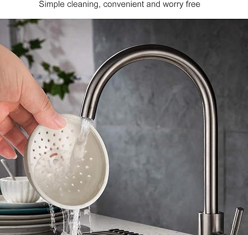 Miniatura 3 de Colador de latas, filtro de silicona para alimentos, 3 piezas no tóxicas de color gris + blanco + verde, micro colador de cocina multifuncional para