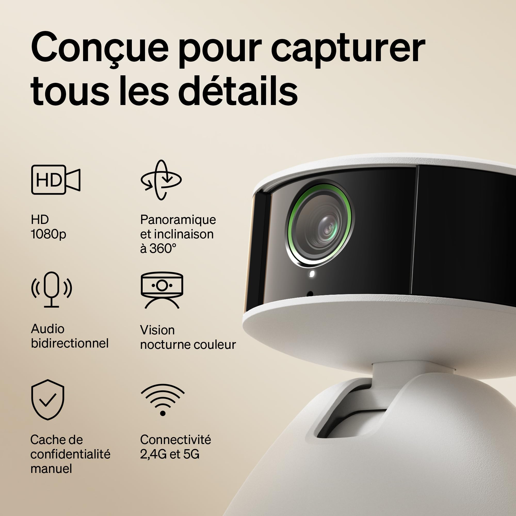 PETLIBRO Caméra Intelligente 360° pour Chien et Chat - Détection Multi-Animaux, Vision Nocturne Couleur, Résumés d'Activités, Alertes Instantanées