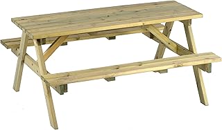 Chester 6 Seat Picnic Table - A Frame Pub Bench Outdoor Garden Seating - 150cm Length (Green Pine)