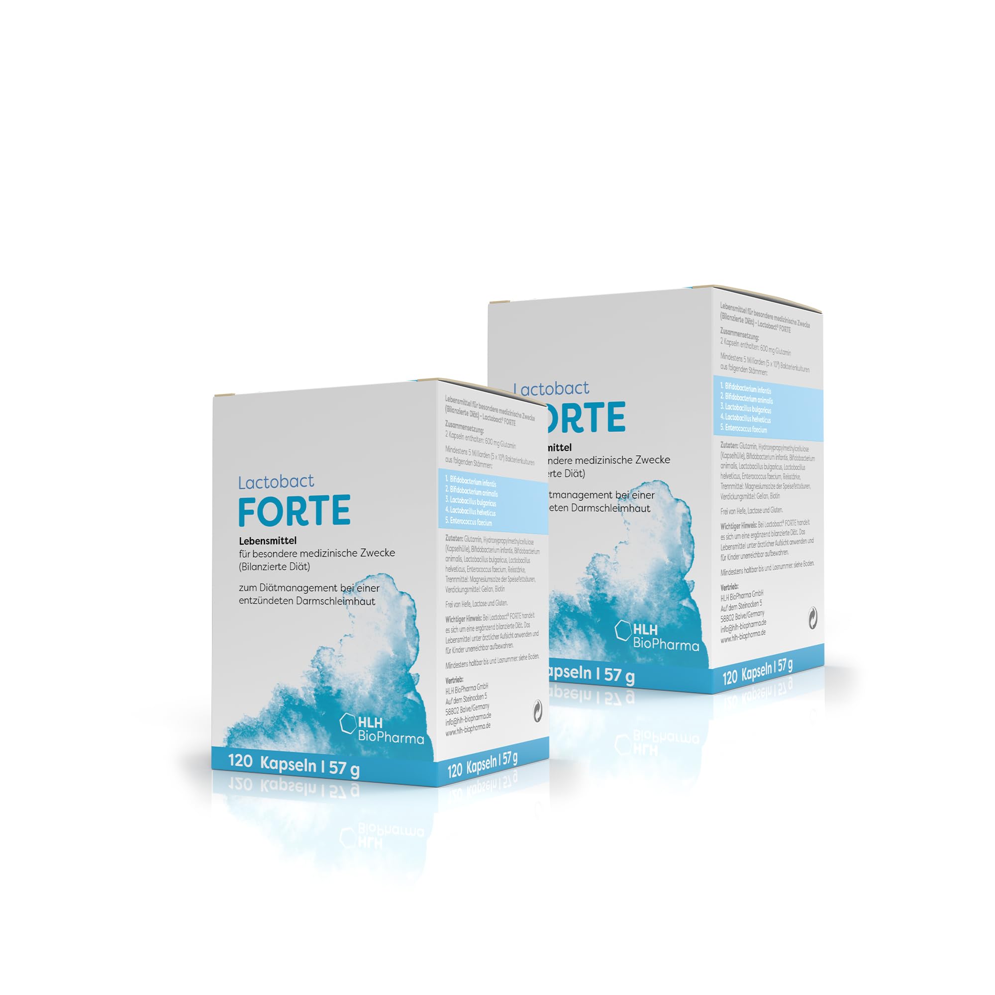 Lactobact FORTE Spar-Set 2x120 Kapseln. Zur diätetischen Behandlung einer entzündeten Darmschleimhaut.