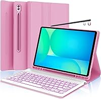 Vista 25 de Funda para teclado para Samsung Galaxy Tab S6 Lite de 10.4 pulgadas 2024 2022/2020 SM-P610/P613/P615/P619, funda para teclado Bluetooth inalámbrico