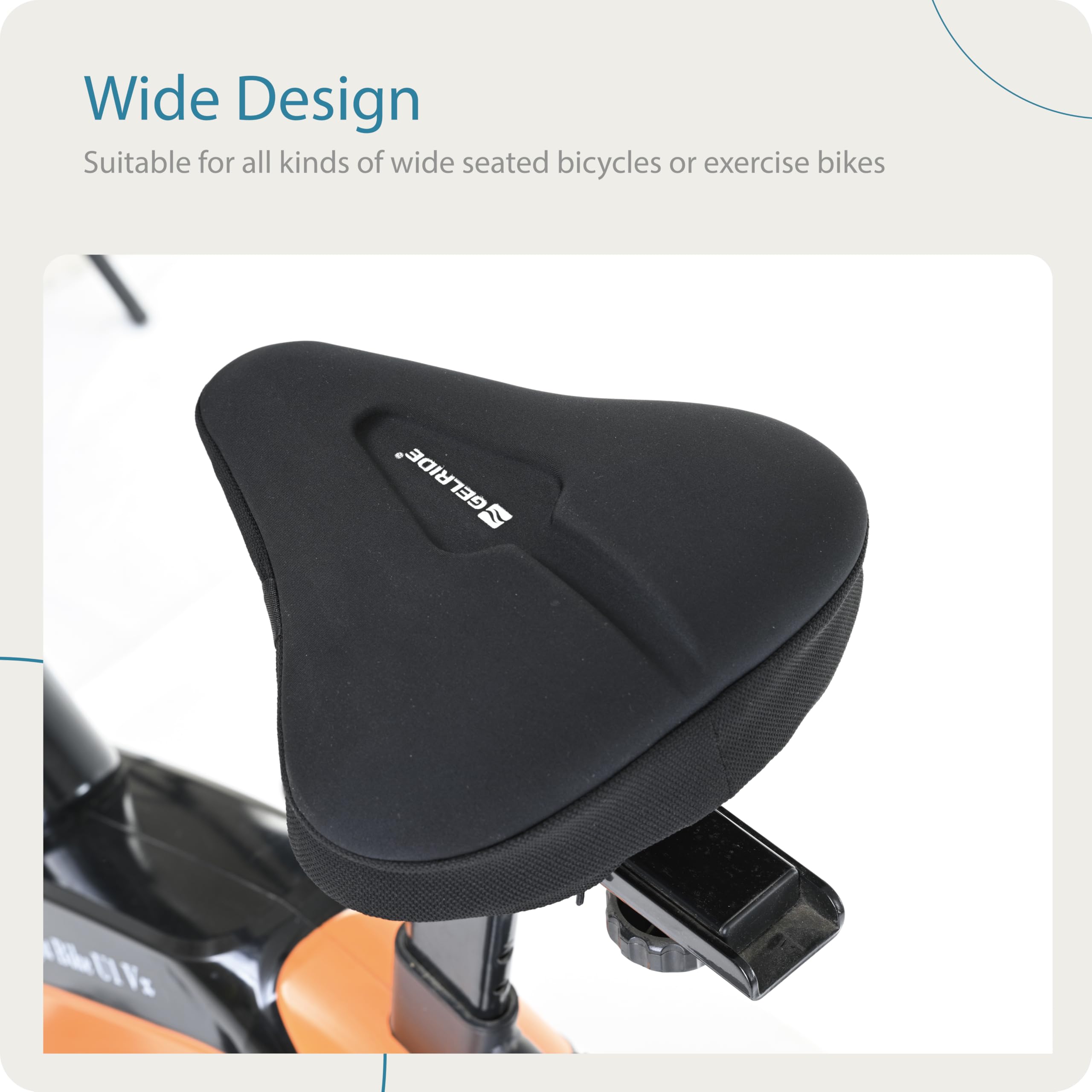 GELRIDE Extra Wide Gel Bicycle Saddle Seat Cushion Cover for Indoor Outdoor Cycling, Exercise Cycle - Soft and Washable, 100% Gel Material, Made in India 4