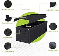 Vista 2 de MIU COLOR Trunk Organizer with Lid, 72L Large Capacity Car Organizer, 12 Pockets with Non-Slip Bottom, Collapsible 3 Compartments Car Storage