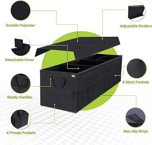 Miniatura 7 de Organizador plegable para cargo por Miu Color Negro