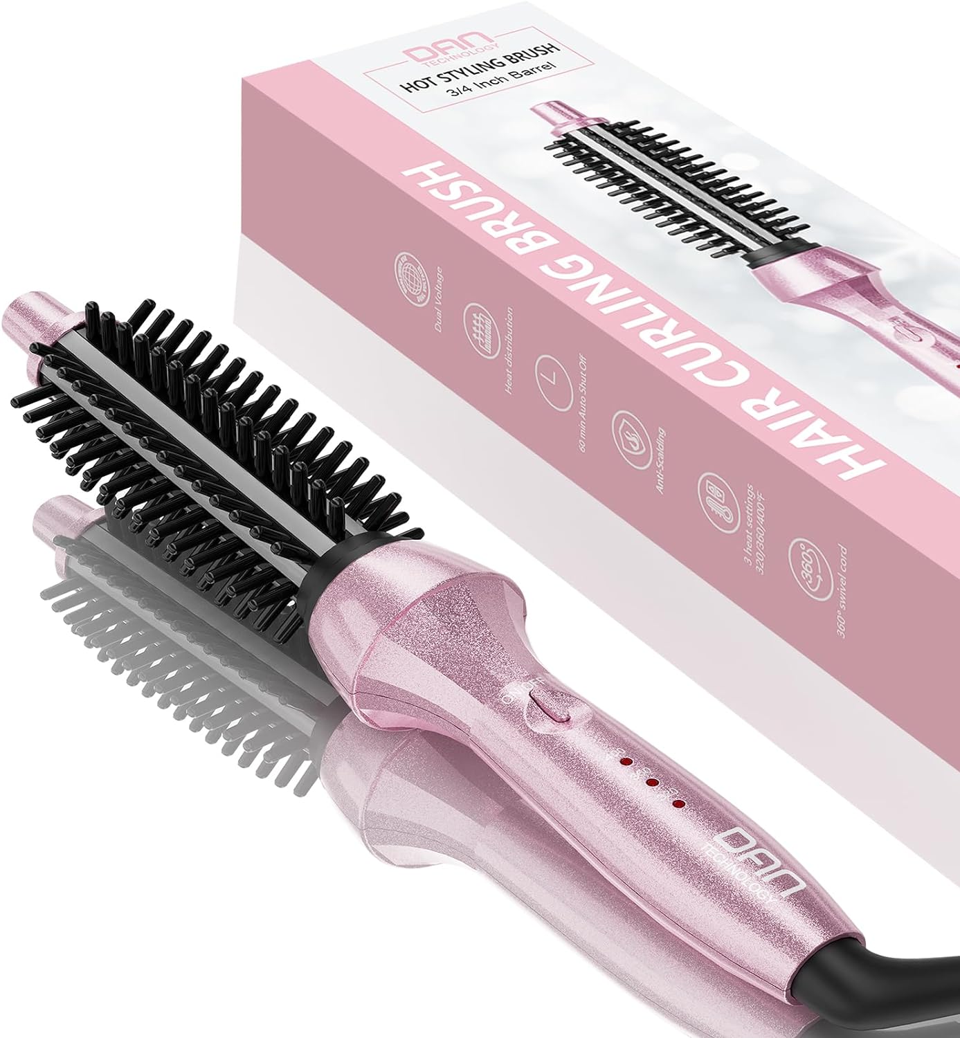 Pink Dual Voltage Travel Curling Iron Brush, Philippines Ubuy