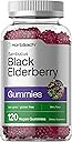 Horbaach Black Elderberry Gummies | 120 Count | Sambucus Extract | with Zinc and Vitamin C | Berry Flavor | Vegan, Non-GMO, and Gluten Free Supplement for Adults