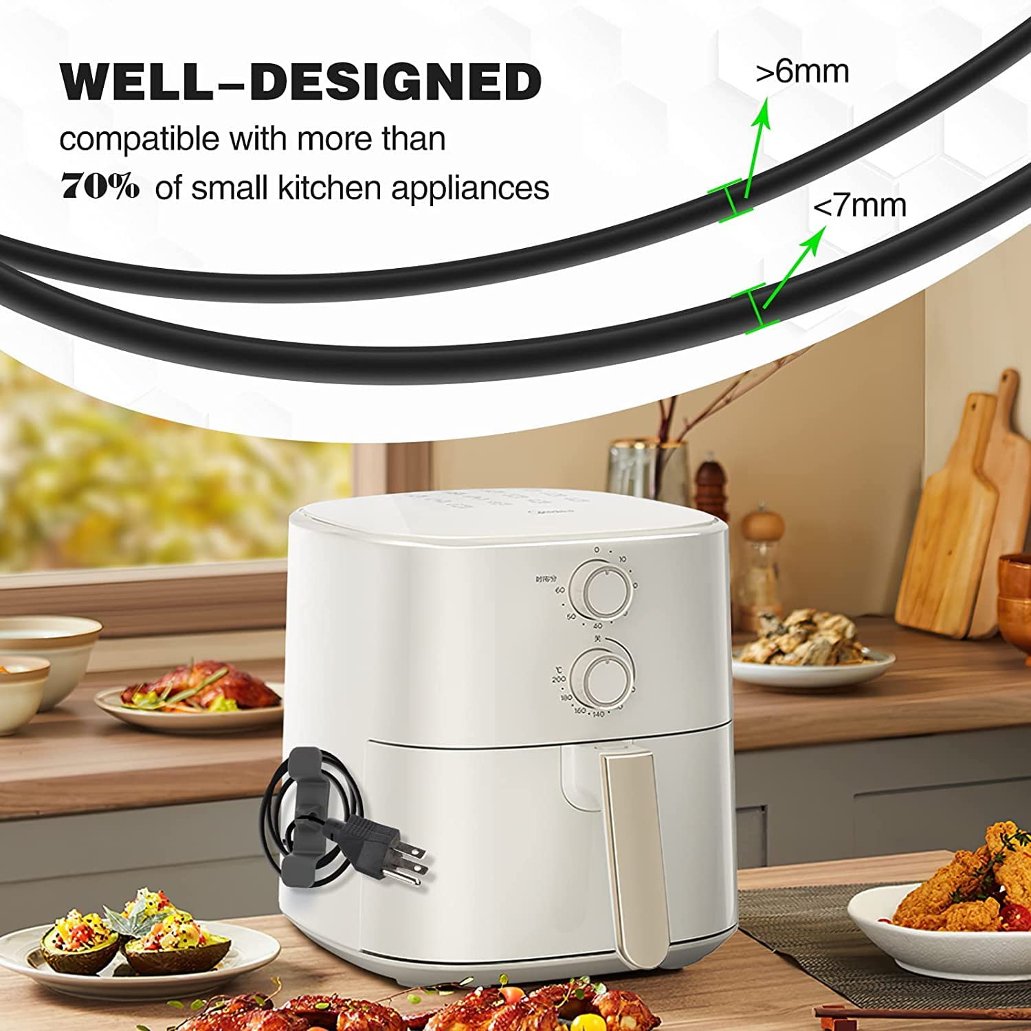 5 Pièces Organisateur De Câbles - Organisateur De Cordon Pour Appareils De Cuisine Autocollant Univers 9193396500900