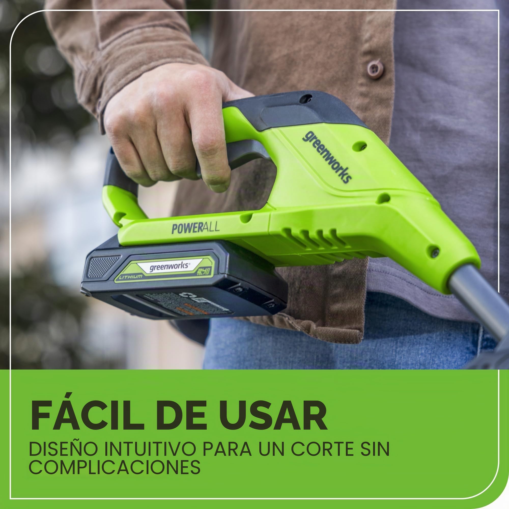 Greenworks G24LT25K2 Cordless Strimmer for Small to Medium Gardens, 25cm Cutting Width, Autofeed 1.65mm Nylon Line with 24V 2Ah Battery & Charger, 3 Year Guarantee
