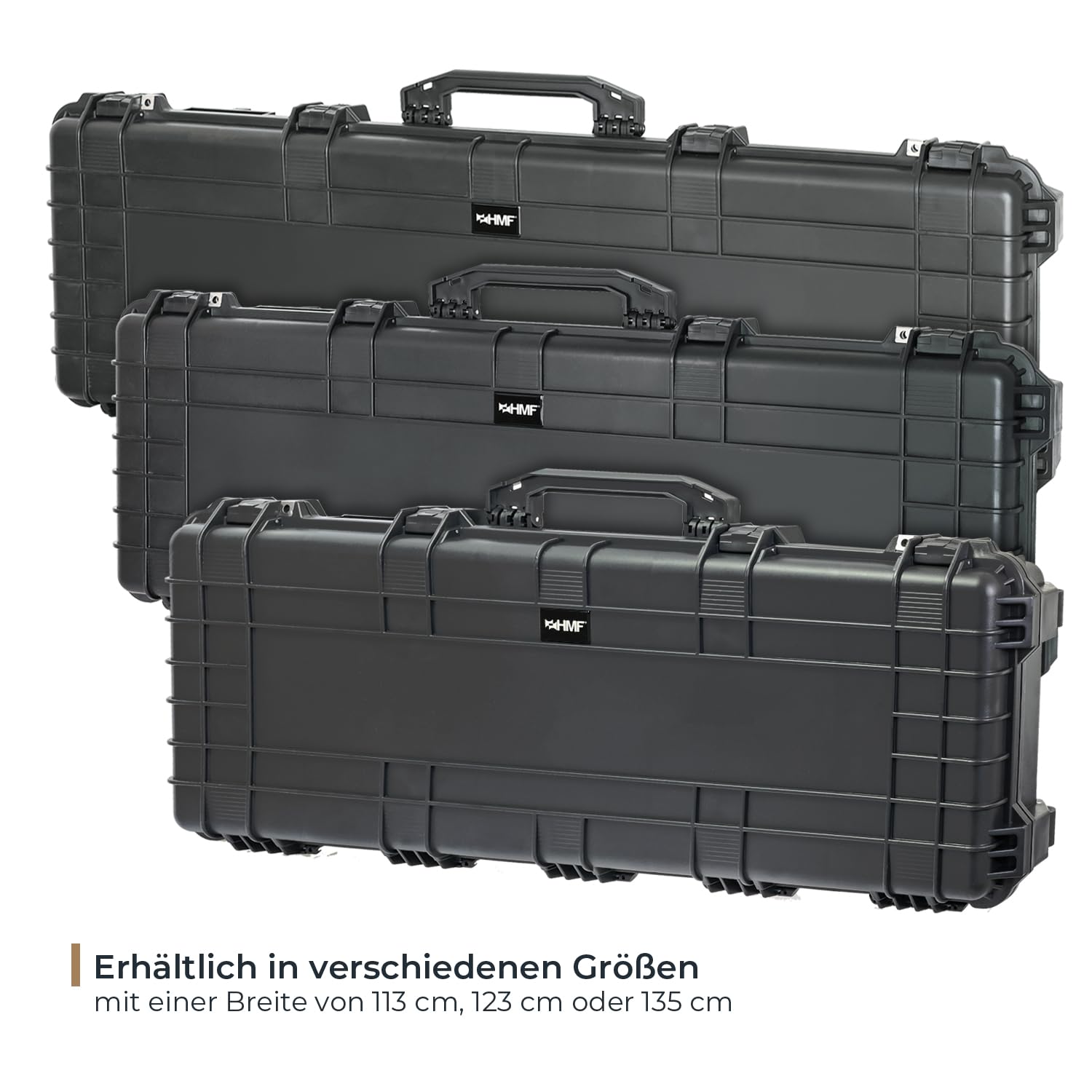 HMF Outdoor Waffenkoffer für Langwaffen ODK200, Wasserdichter IP67 Gewehrkoffer mit Rasterschaumstoff