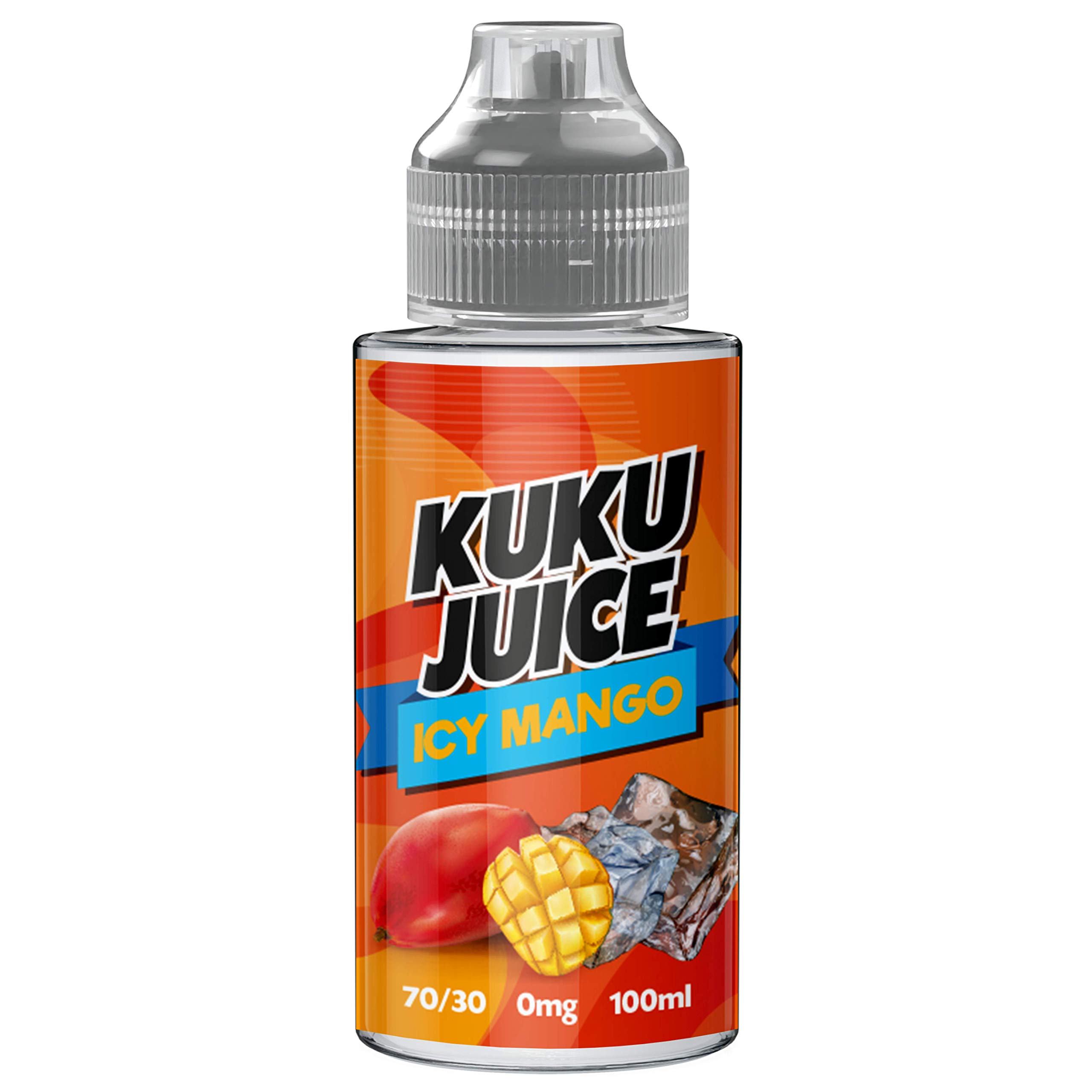 KUKU JUICEE liquid Icy Mango vape liquid - Crafted with a 70VG/30PG vape juice Blend - 100ml Shortfill