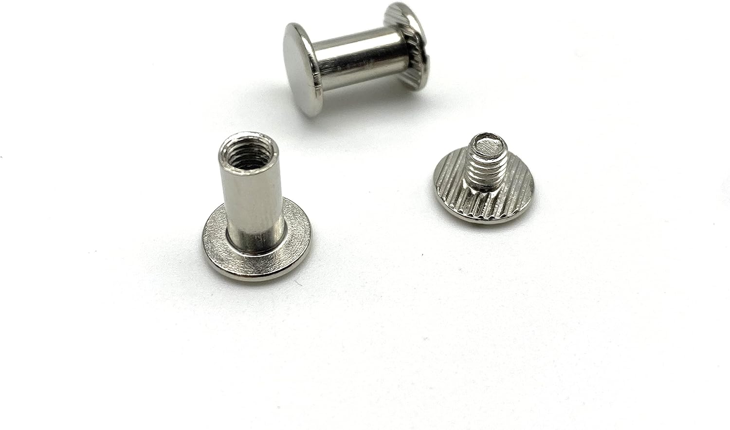 3dancraftit Iron Round Chicago Binding Screw Rivets Concho Screw Button Nail Rivet for DIY Leather Decoration Bookbinding 3/8" x 3/8" / 10mm x 10mm Nickel H145