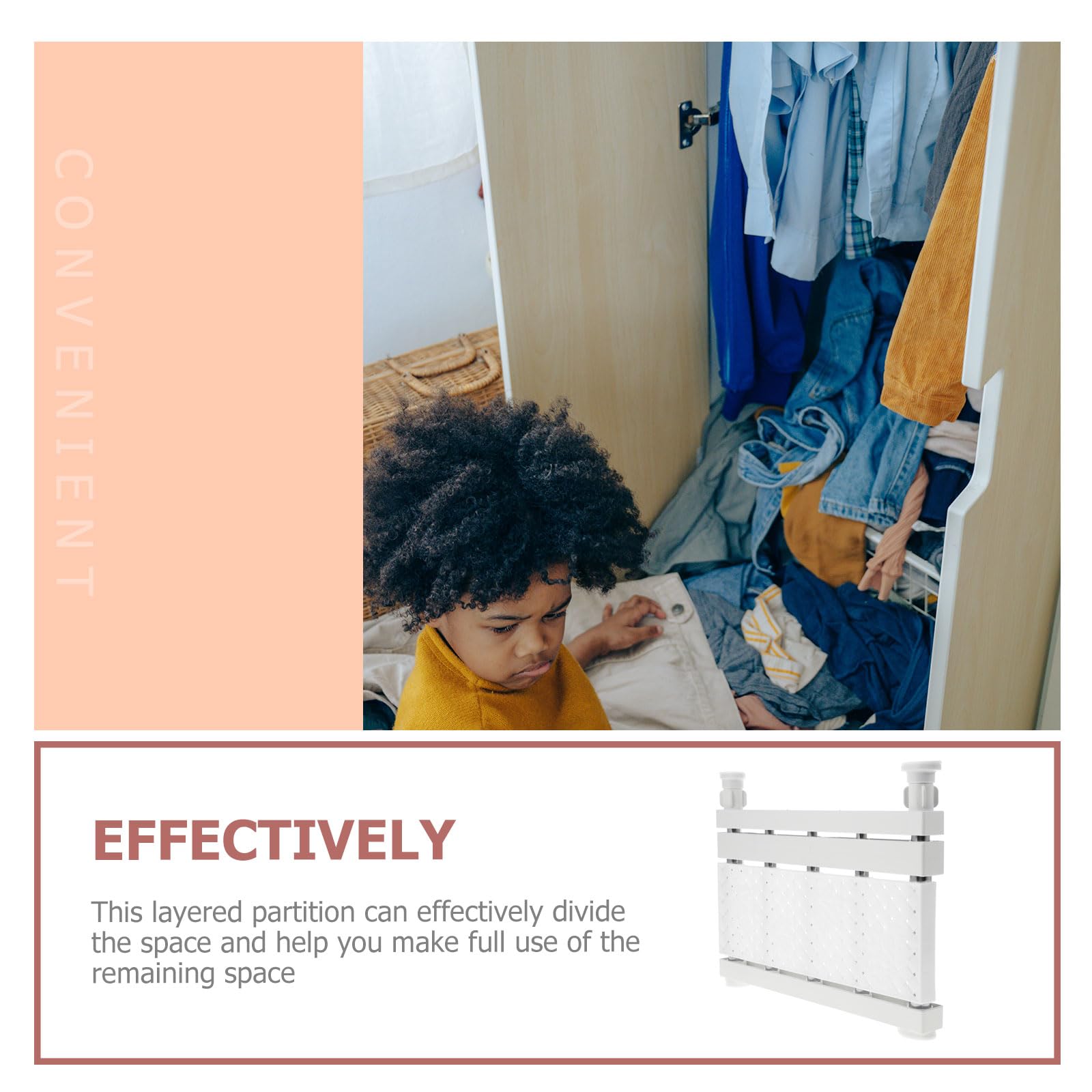 Mensola Armadio Estensibile - Ripiano Regolabile Senza Fori, Carico 20 Kg - Foto 4