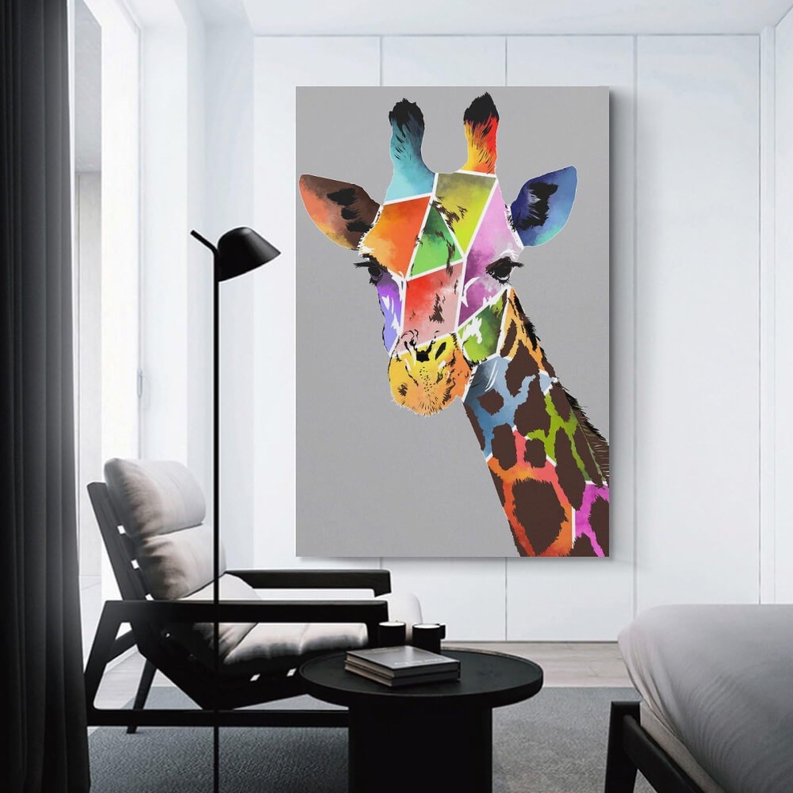 Junmoney Giraffe(4) Canvas Wall Picture 16x24inch(40x60cm), for Living Room, Bedroom Or Apartment Walls, Modern Wall Decor for Cosy Interiors