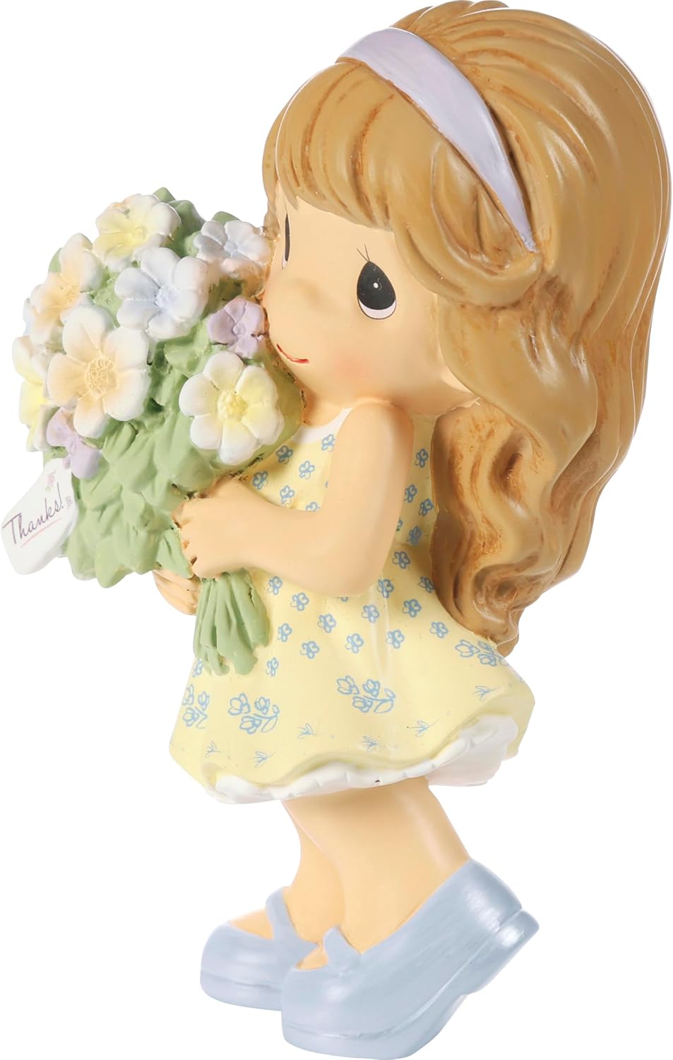 Precious Moments Thanks A Bunch Resin Figurine, Little Girl with Flowers, Thank You Gift for Mom, Grandma, Aunt, Teacher, 242013