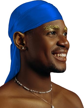 1 Pack Blue Silky Satin Durag Bundle 4 Pack Red Silk Durag