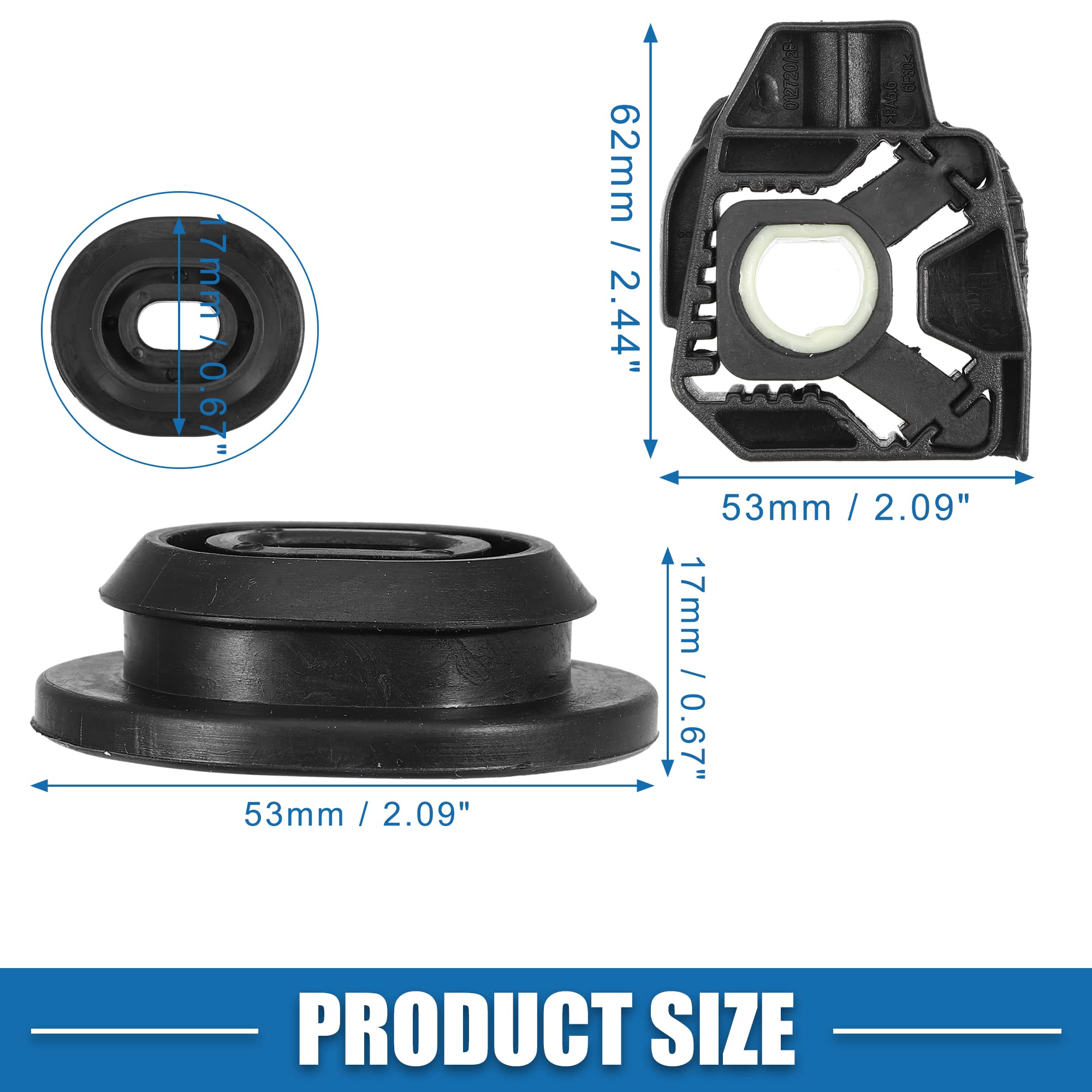 X AUTOHAUX Kühler Halterung Montage 1J0806155E Für VW Jettle 4 Satz | Material: Gummi, Kunststoff, Farbe: Schwarz, Größe: 53x46x17mm & 62x58x19mm, OE: 1K0121367C, Anwendung: Kühler Montage