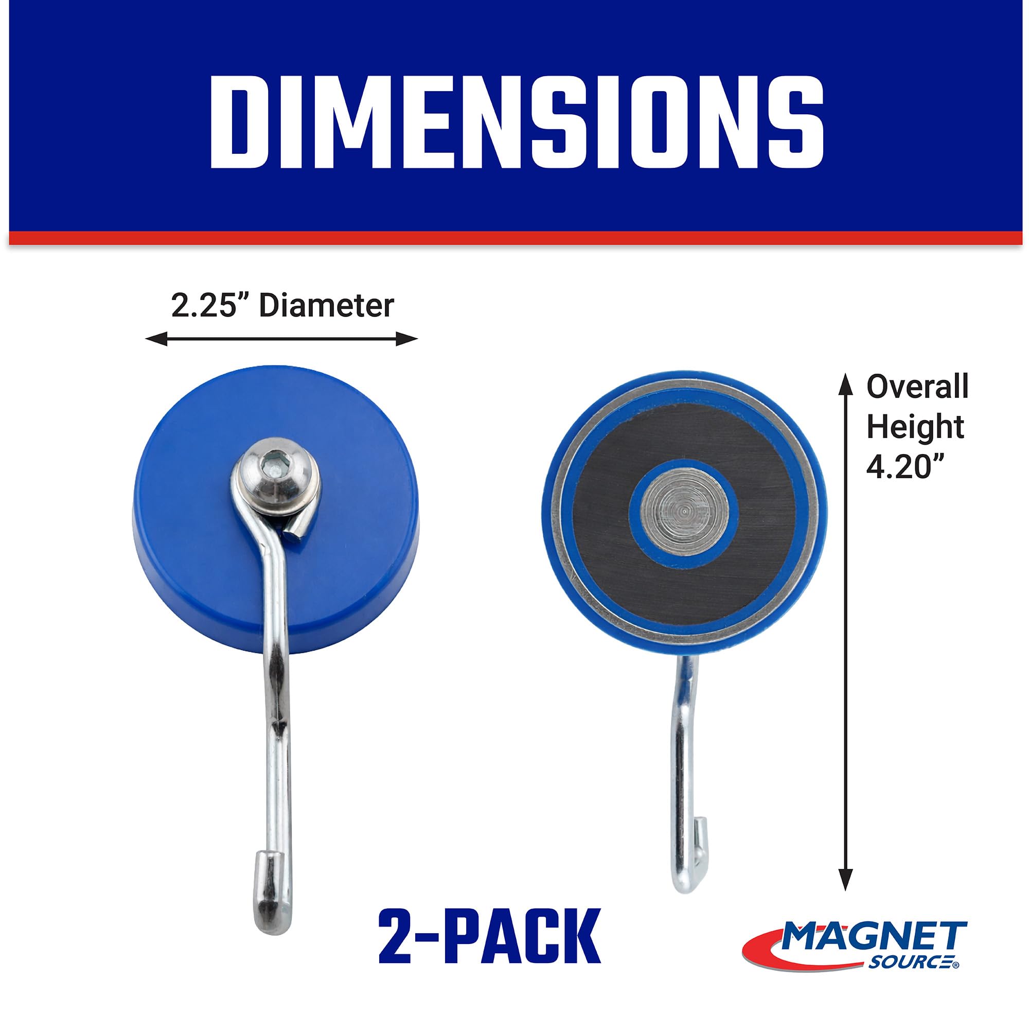 Strong Ceramic Magnetic Hooks - 25 lb Pull -2