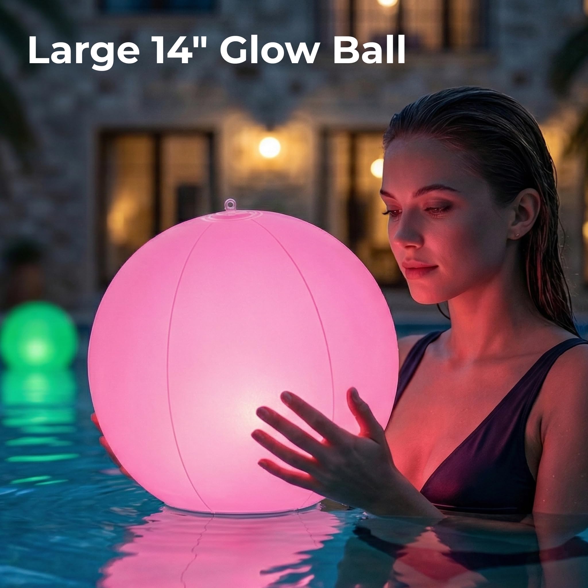 Bolas De Playa Iluminadas Con LED – Flotantes Con Mando A Distancia, 16 Colores, Impermeables Y Recargables Para Piscina Y Jardín