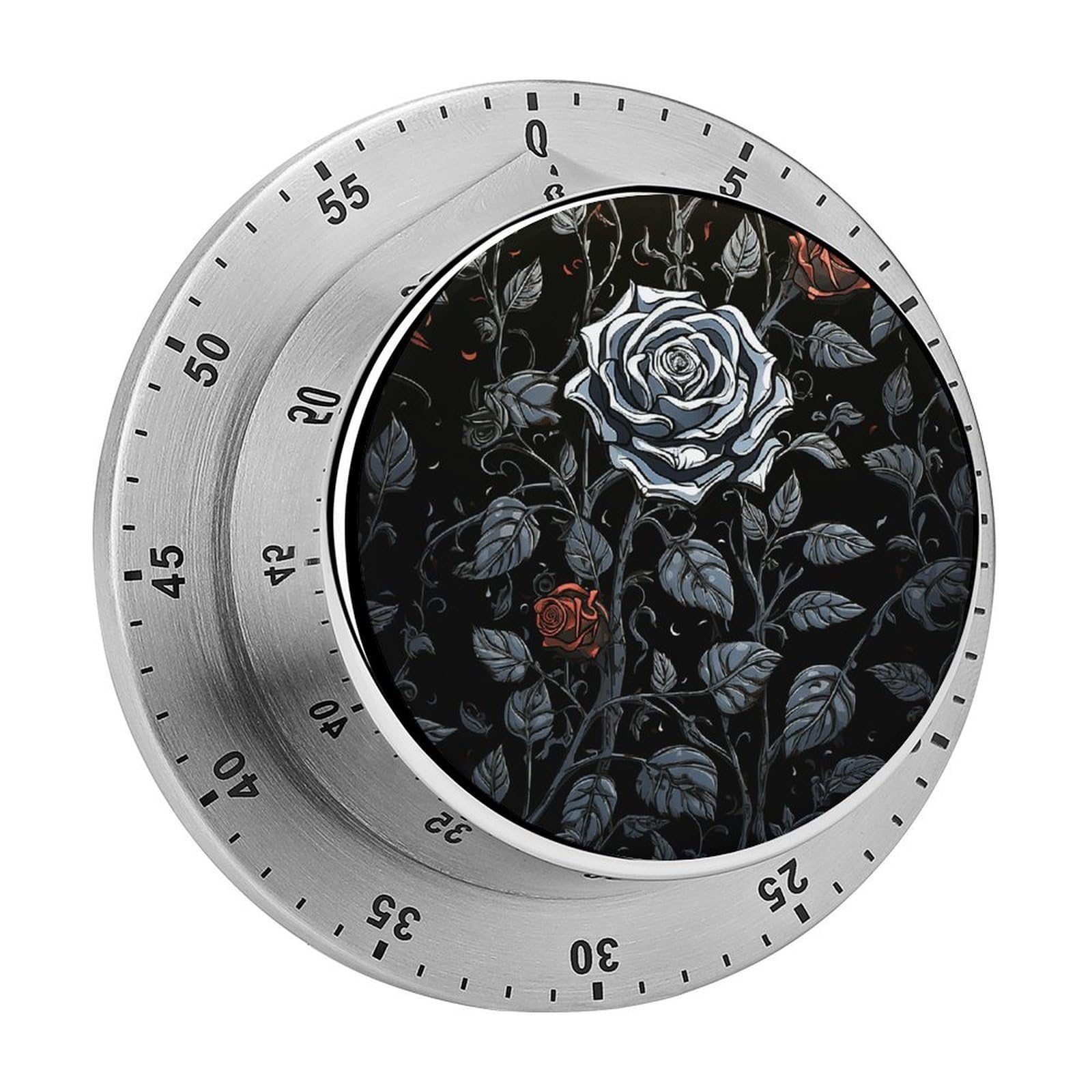 Rose Gothic Timer with Loud Alarm Precision 60 Minute Wind Up Timer Portable Manual Countdown Timers Exquisite Stainless Magnetic Kitchen Timers for Cooking Chef Clock