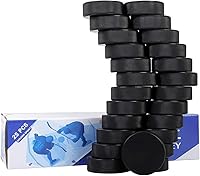 GoldenSport 25 Pack Official NHL Ice Hockey Pucks - Regulation 3" Diameter, 1" Thick, 6oz Vulcanized Rubber for Training & Practice