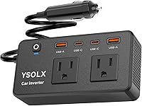 YSOLX 300W Car Power Inverter 12V to 110V AC Converter with 24W USB-C & USB-A Ports - Portable Charger for Laptops, Phones, Camping