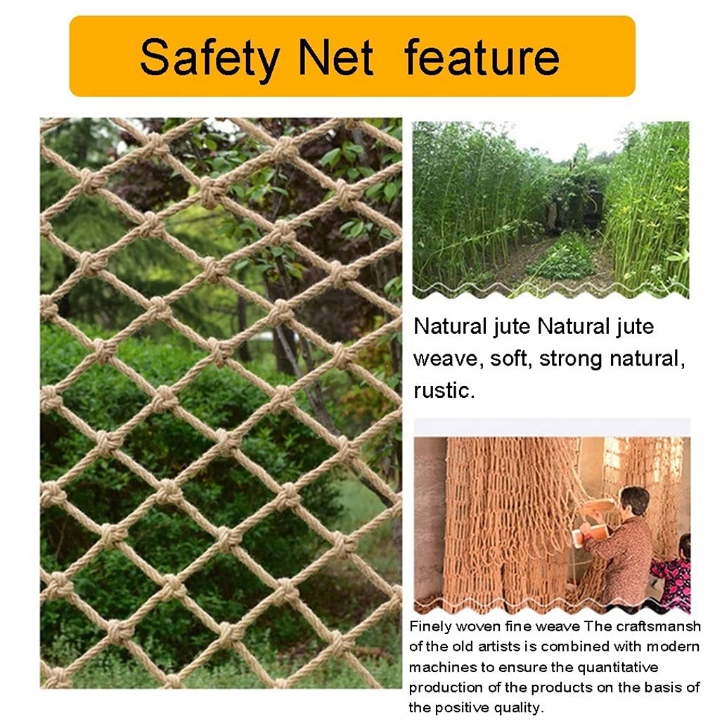 Red de seguridad para balcones, plantas trepadoras, red de cuerda de cáñamo, decoración y accesorios, resistente a los rayos UV, perfecta para jardín y uso doméstico