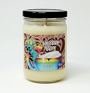 Clearance Priced ~ Unicorn Poops Scented Candle Soy Wax Candle (12oz, White Chocolate)