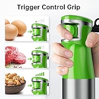 Vista 3 de Batidora de Inmersión Manual con Cable Juego de Batidoras de Mano 1100W, Velocidad Variable con Gatillo 5 en 1 Emulsionador de Varilla con Picadora