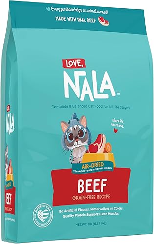 LOVE, NALA - Alimento para gatos secado al aire de carne de res - Premiado - Comida completa y equilibrada para gatos para todas las etapas de la