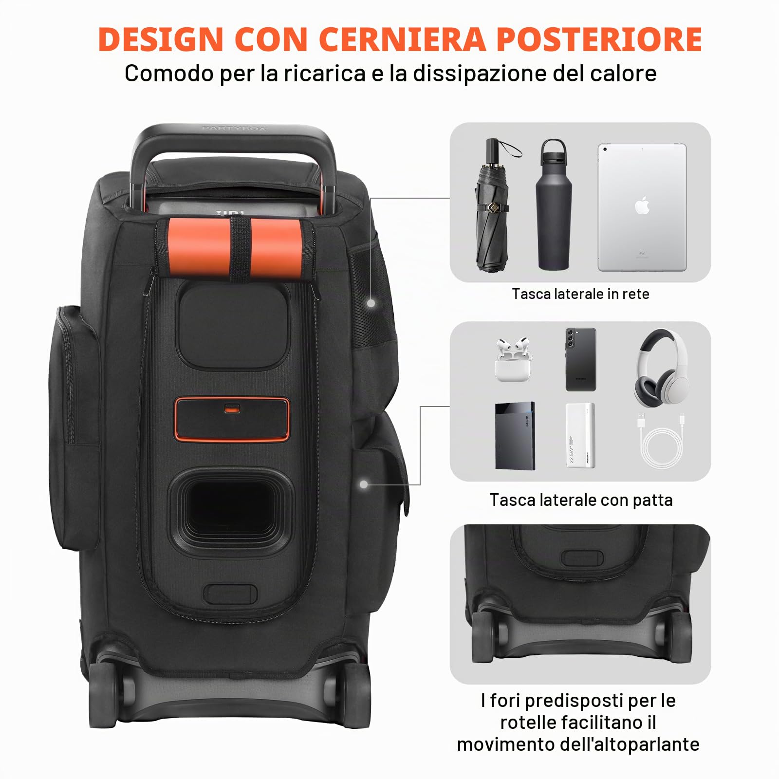 LEFOR·Z Custodia per altoparlanti compatibile con JBL PartyBox 520, custodia antipolvere per altoparlante portatile, adatta per JBL PartyBox 520, per viaggi all'aperto, solo copertura