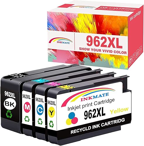 Miniatura 1 de Paquete de 4 cartuchos de tinta 962XL en negro y colores. Paquete combinado de alto rendimiento para cartuchos HP 962XL, funciona con impresoras HP