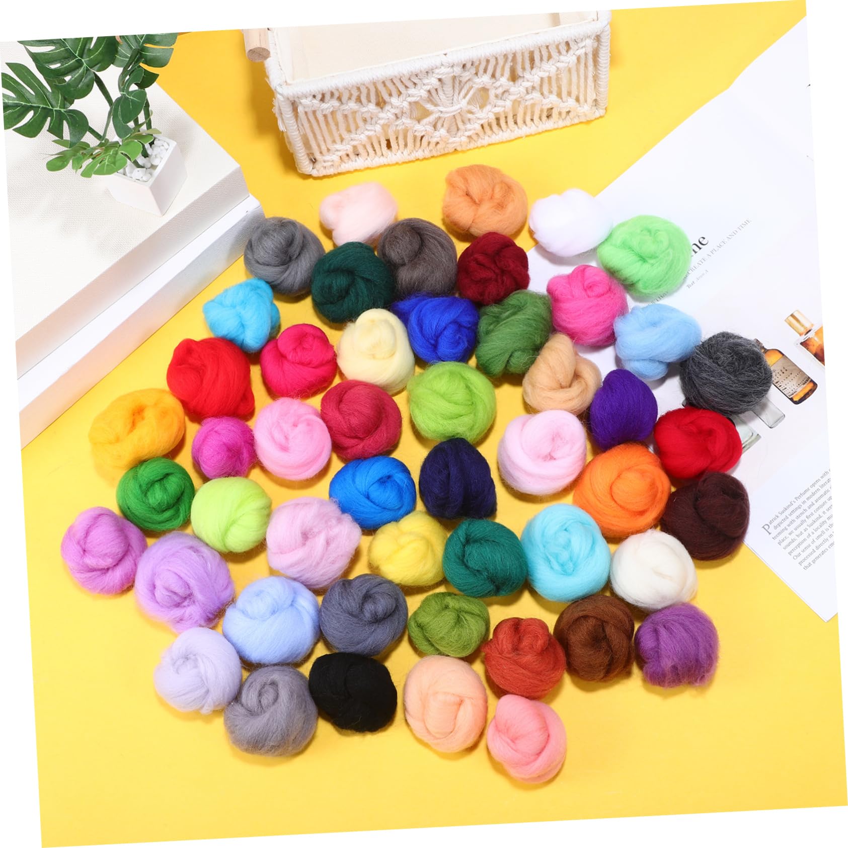 STOBOK Nadelfilzwolle DIY Wollroving Garn Zum Filzen Bastelwolle Wollfilzgarn Für Anfänger Und Fortgeschrittene Filzbastelbedarf