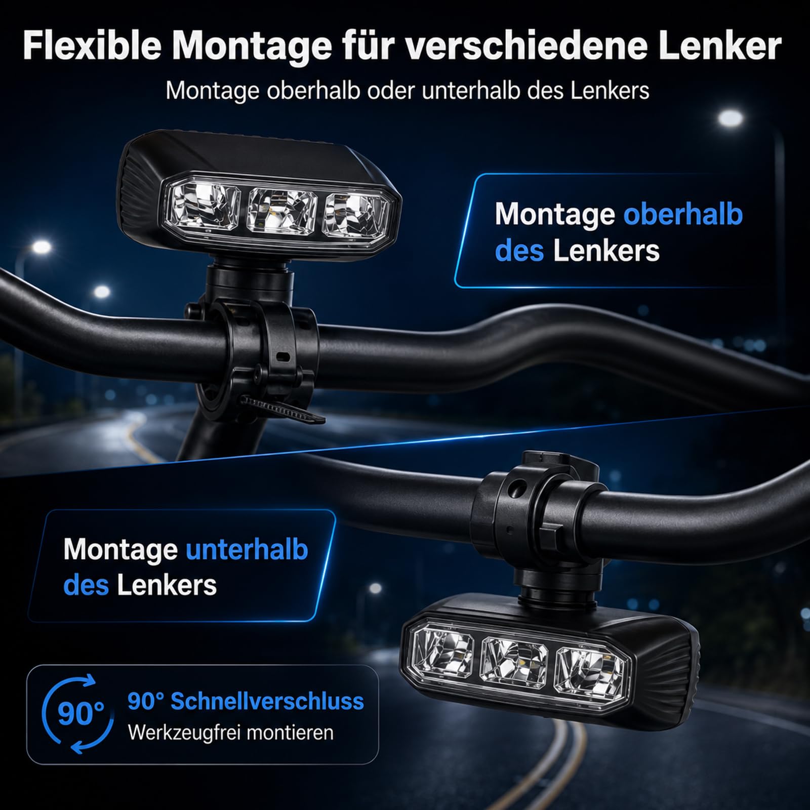 fahrradbeleuchtung vorne befestigen Glückpa LED Fahrradlicht Vorne,3500 Lumen,8800mAh USB C Aufladbar Akku Fahrrad Licht Vorne,5 Modi,StVZO Standard Fahrradbeleuchtung,IPX5 Wasserdicht Fahrradlampe Sport & Freizeit Category:Fahrräder_V Brake Tektro R737S F Croozer Transportanhänger bis 45 Color:CB6 BLACK/GOLD