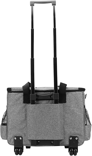 Miniatura 23 de LUXJA Estuche para máquina de coser con plataforma desmontable y almohadilla inferior extraíble, bolsa rodante que se adapta a la mayoría de Morado