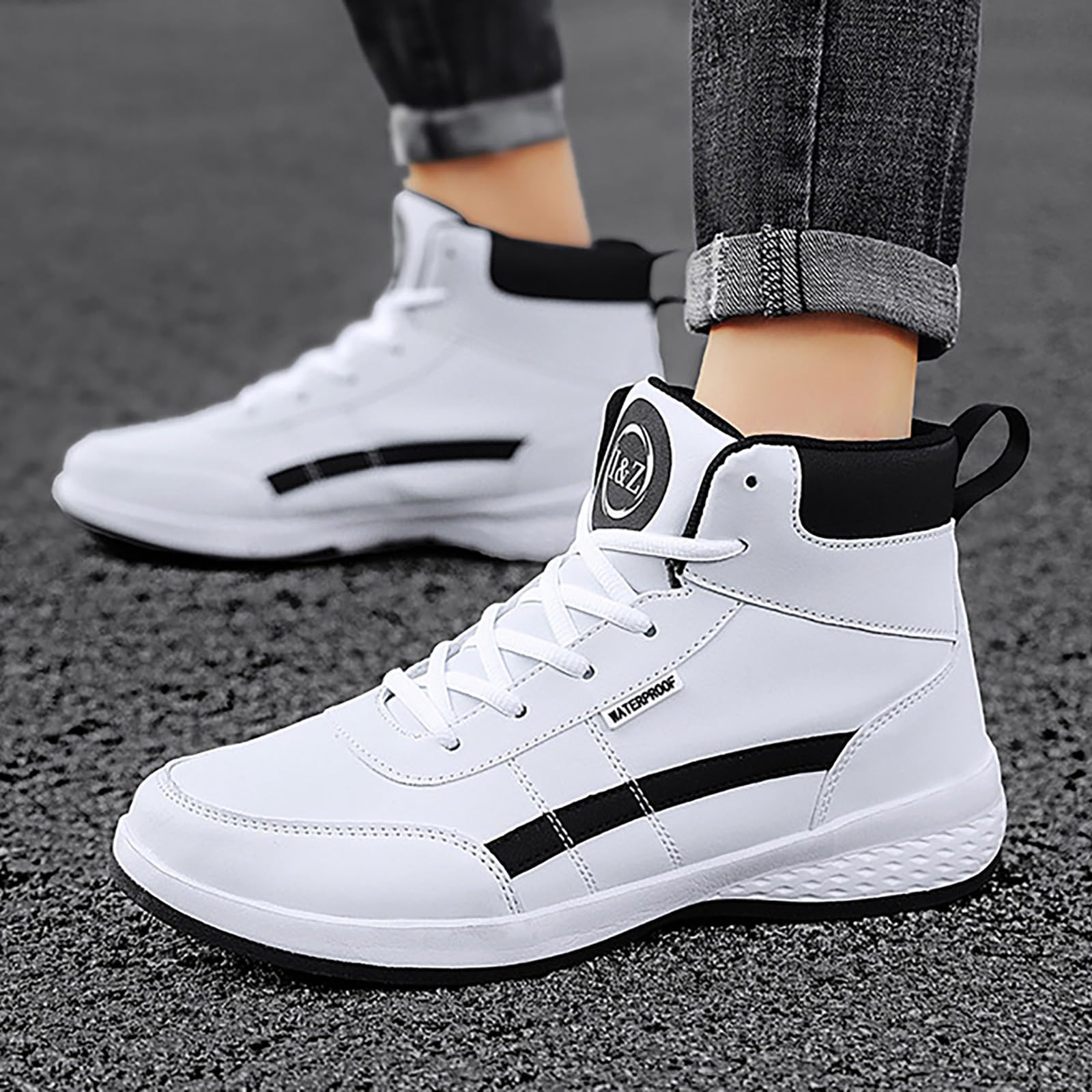 Generisch Herren High Top Sneaker Sportschuhe Basketballschuhe Atmungsaktiv Running Shoes Outdoor Fitness Straßenlaufschuhe Fitness Gym Walkingschuhe