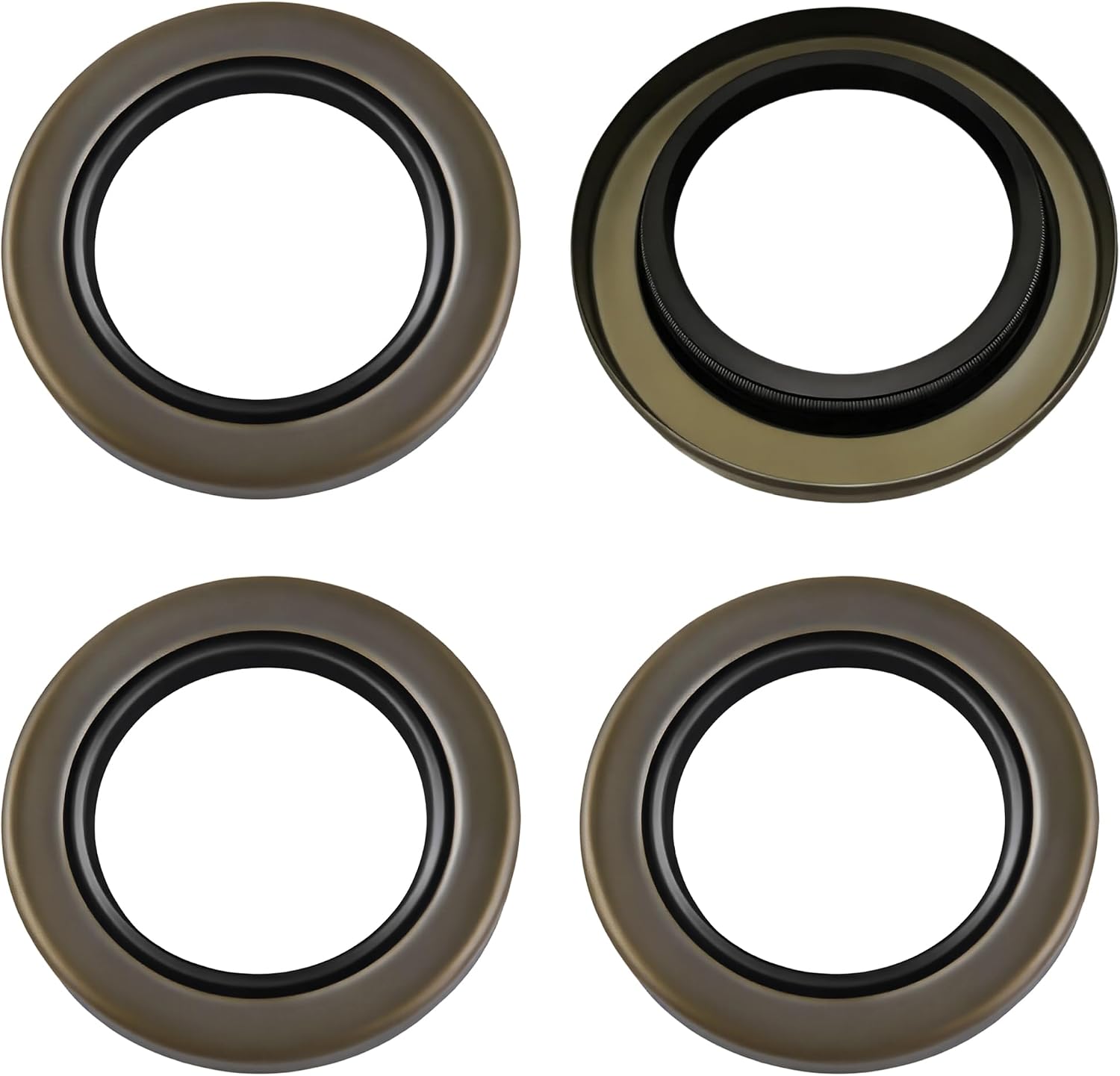 4 Pack Double Lip Grease Seal 2.250" ID x 3.376" OD for 5200-7000lb Trailer Axles, Replacement for Dexter 010-036-00 10-36, Texcom 22333TB, National 452920, Trailer Hub Axle Seal for RV Boat