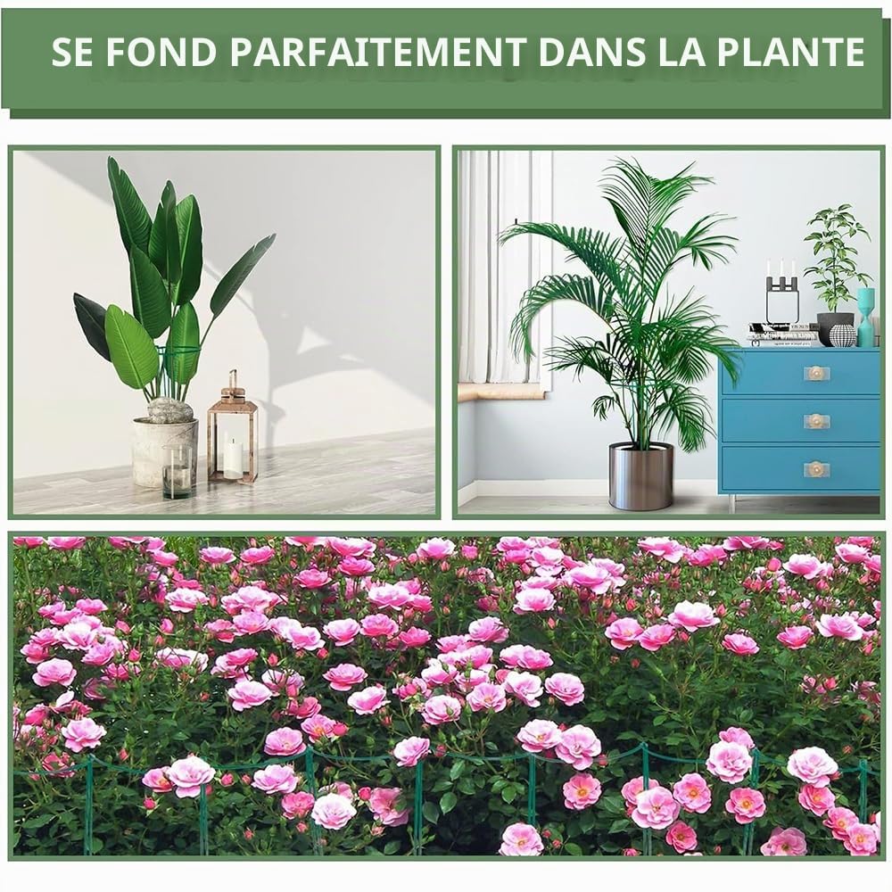HEYIDAMAI Tuteur Pivoine, Demi Cercle, 6PCS 25 * 60CM, Tuteur Cercle, Demi Rond, Supports de Plantes Réglables, Anneau Support de Jardin pour Pivoines Hortensias Roses Légumes Tomates