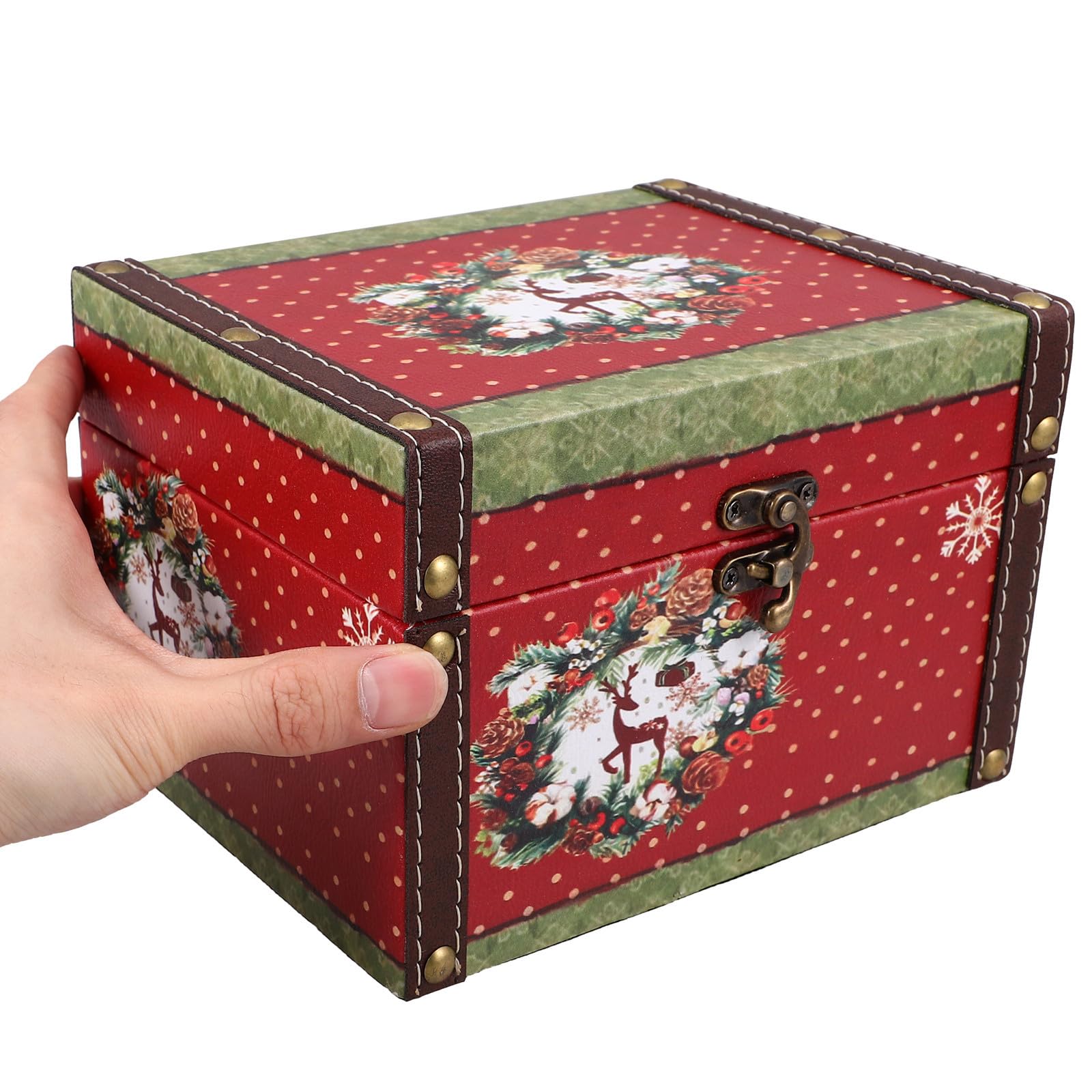 TOYANDONA 3 Stück Weihnachtliche Holzbox im Vintage Look für Schmuck und