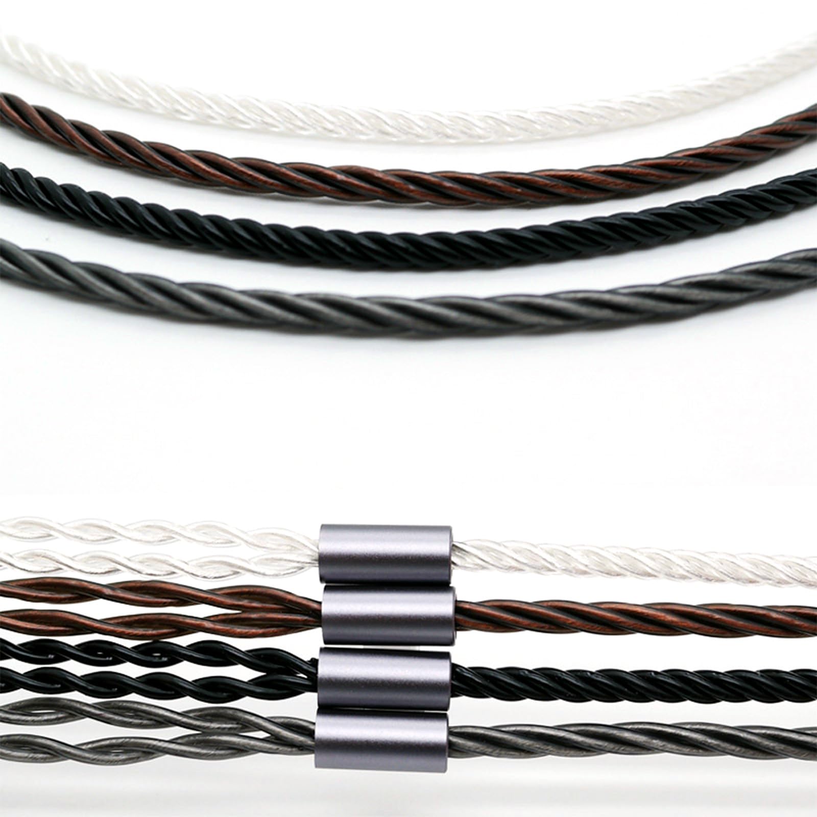 Balanceado Cable con 4.4mm,2.5mm,3.5mm Adaptador para Sennheiser HD580 HD650 HD660 HD600S Auriculares,HD414 HD25 3 en 1 Repuesto Actualización Alambre(Gris)