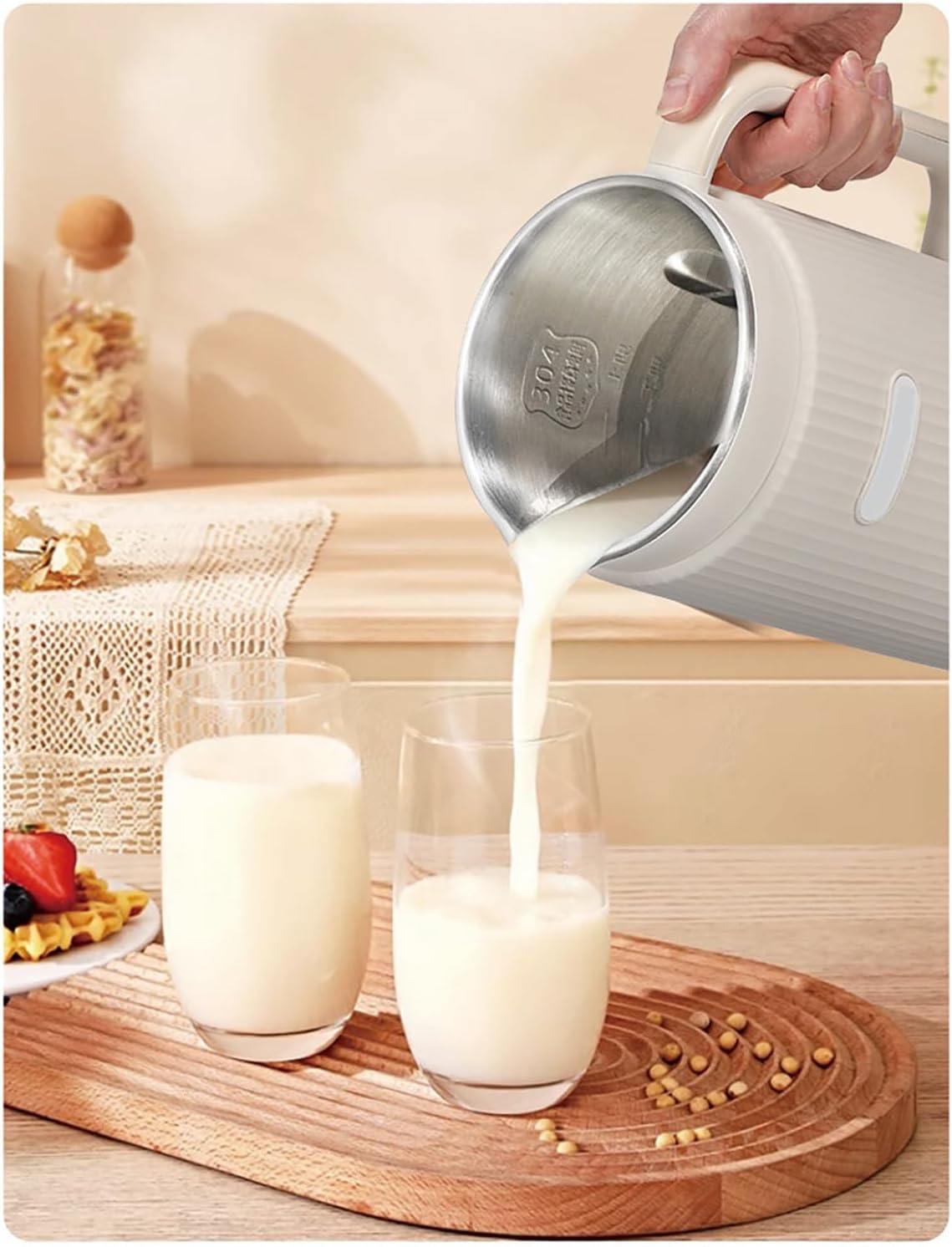 40oz Nut Milk Maker Machine, Automatic Soy Milk Maker for Homemade Coconut Oat Soy Plant-Based Milk Non-Dairy Beverages Juice, Almond Milk Maker with 12H Delay Start, Self Cleaning, 10 Blades