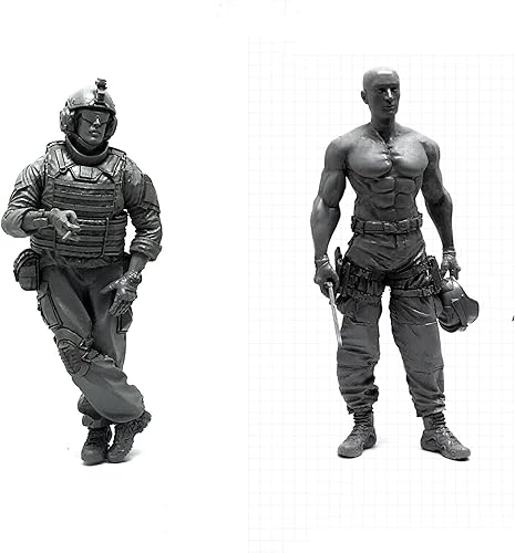 Miniatura 1 de 1/35 Kit de modelismo en resina de soldado comando americano (2 personas) piezas de modelismo en resina sin montar ni pintar (uQ9Y-21)