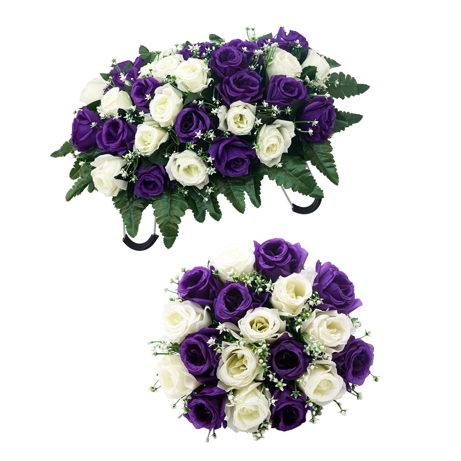 Tsophreniq Handcrafted Silk Rose Cemetery Flower Mixed Color Elegant Memorial Bouquet Cemetery Roses Perfect for Grave Decor Mixed Color Silk Flower