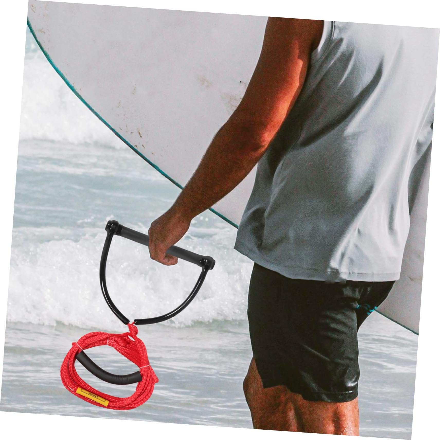 Cuerda de PP Alta Resistencia Abrasión y Desgaste de Esquí Acuático Roja para Wakeboard y Kneeboard en Deportes Acuáticos