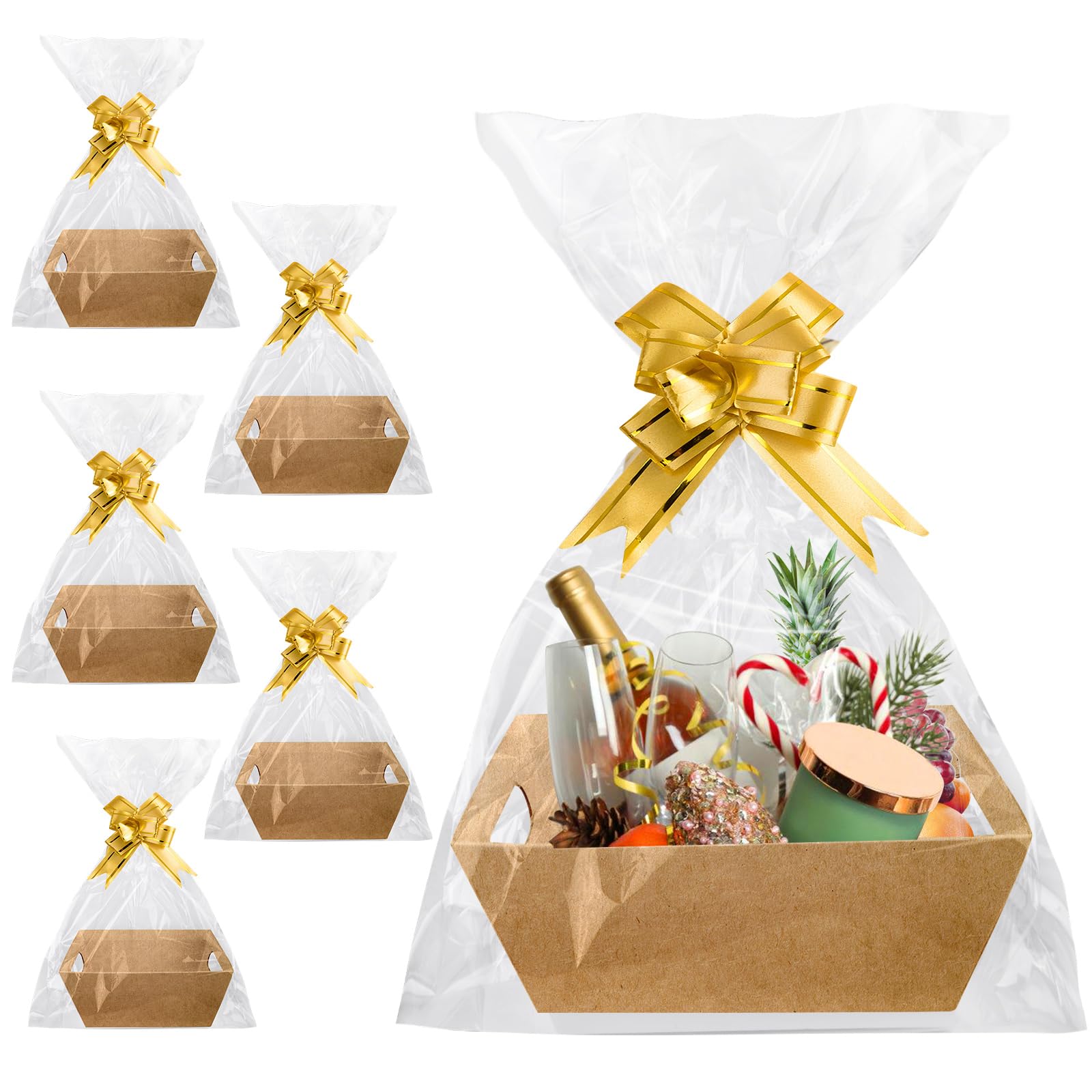 Paniers-cadeaux vides en carton avec poignées pour vos fêtes de Noël