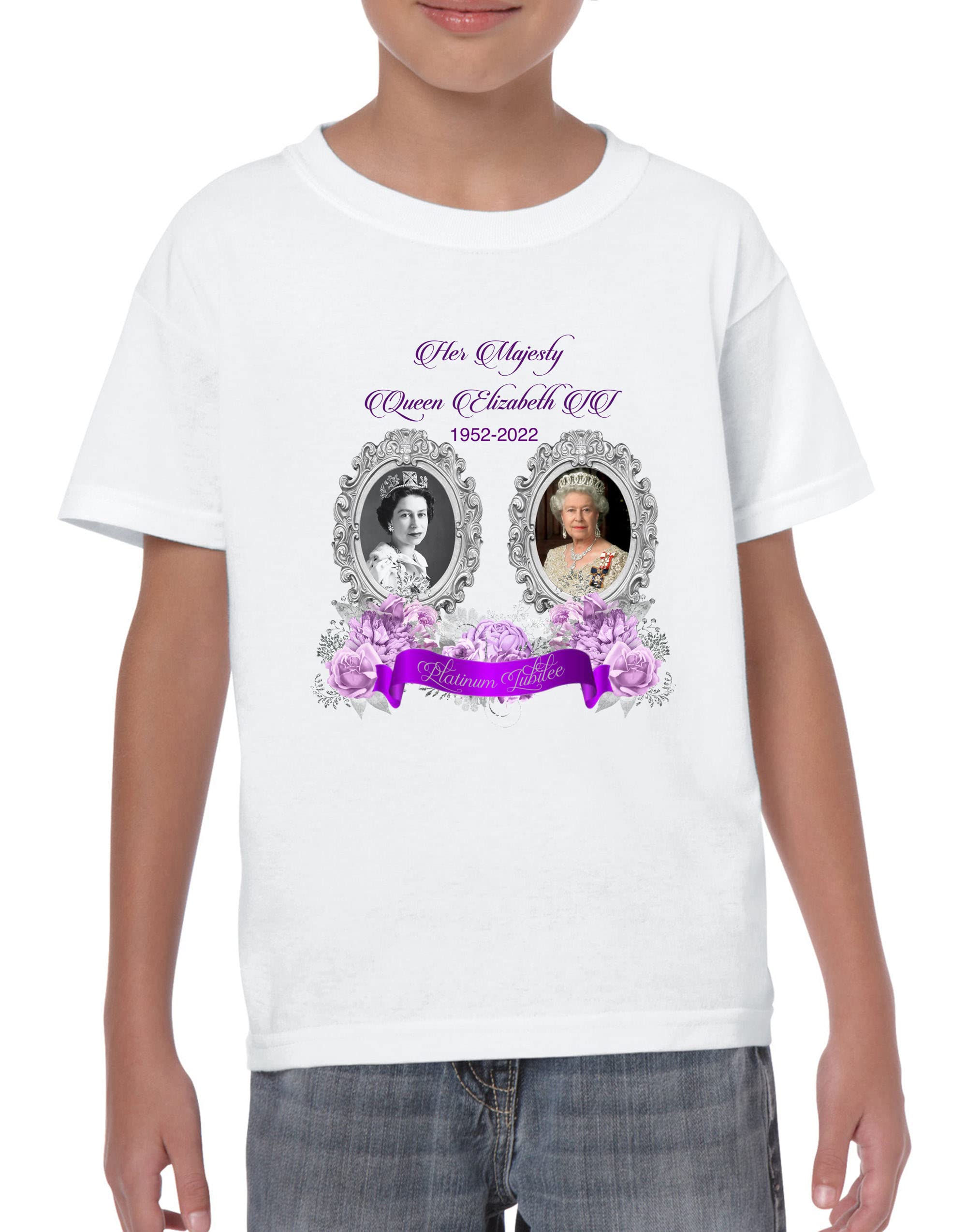 Buy The Queen's Platinum Union Jack Jubilee 2022 TShirt, Elizabeth 70 Years Celebration Girls
