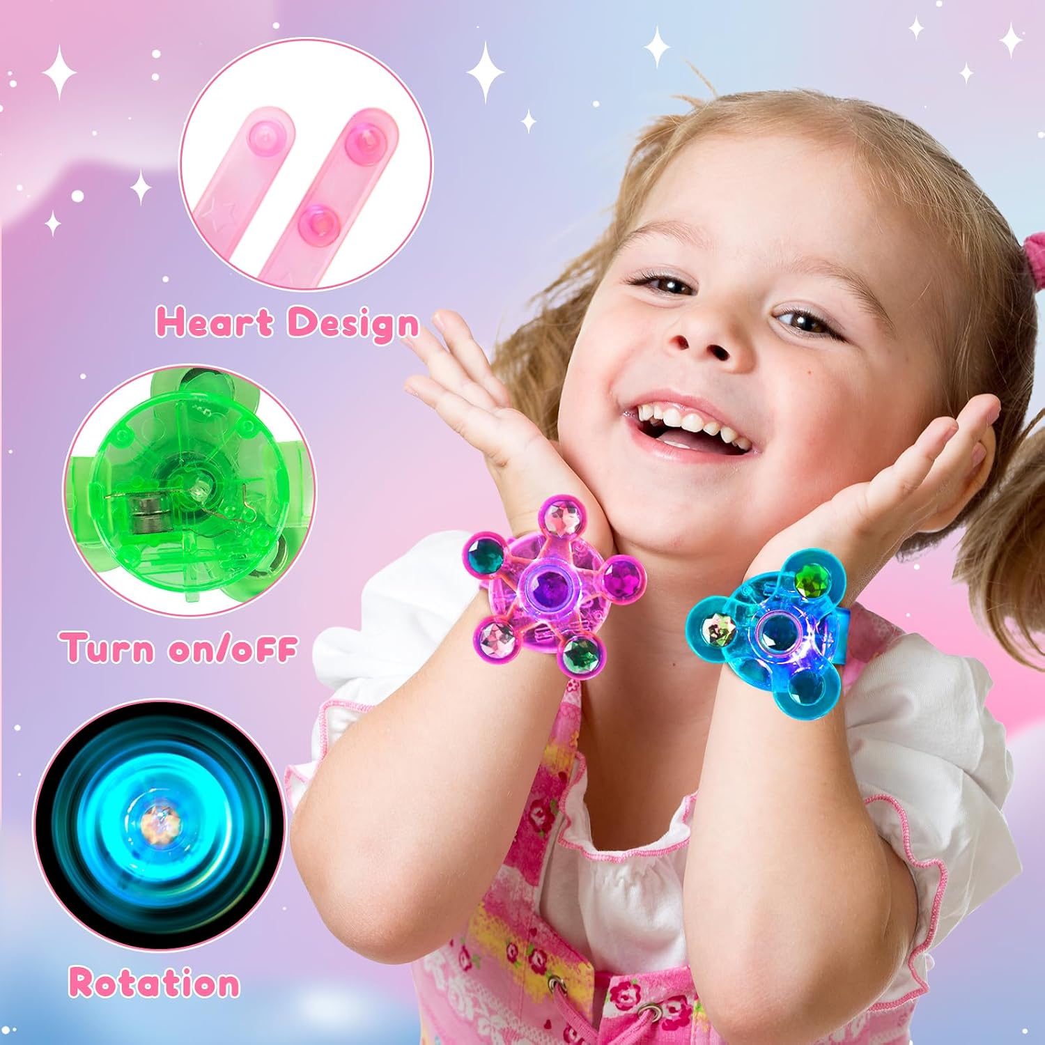 Valentines Day Gifts for Kids, 24 Pack Valentines Day Cards with Fidget Spinner, Valentines Cards for Kids Classroom, Stress Relief Toys for Classroom Exchange, Valentines Party Favors for School
