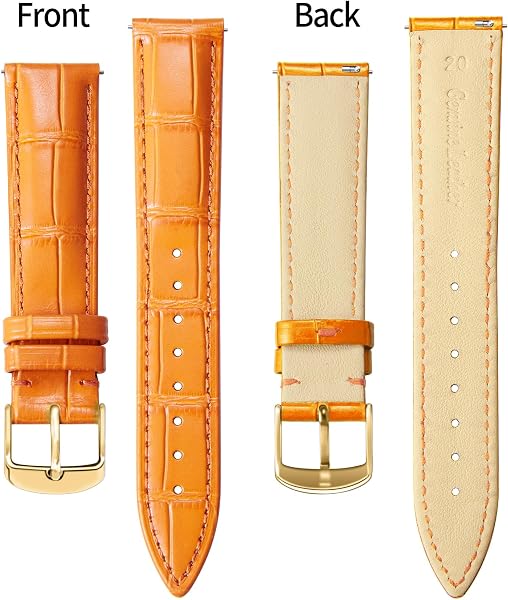 BINLUN Leder Uhrenarmband 10mm, 12mm, 13mm, 14mm, 15mm, 16mm, 17mm, 18mm, 19mm, 20mm, 21mm, 22mm, 23mm 24mm Schnellverschluss Mehrfarbige Ersatz Lederarmband Uhrband Herren Damen - 2