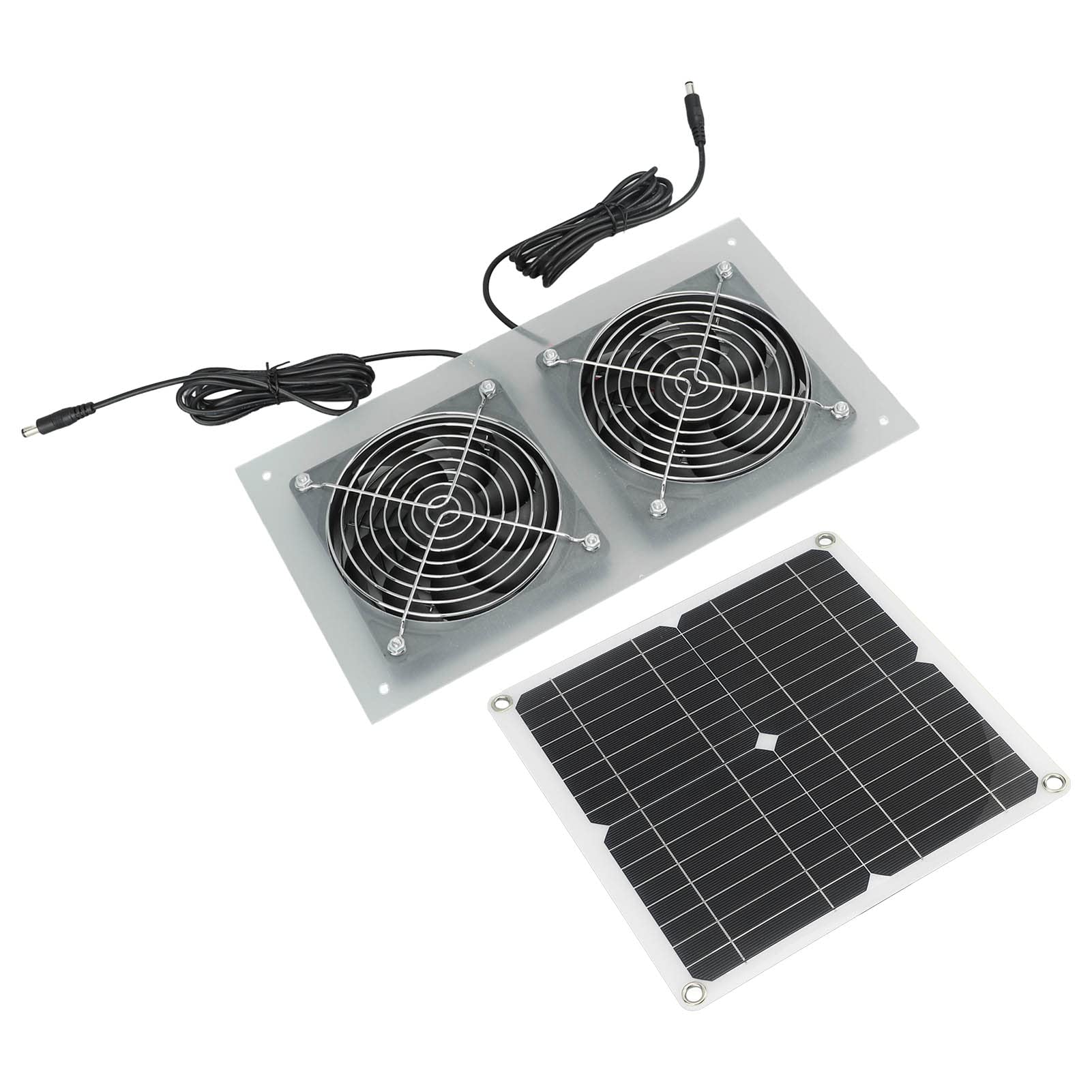 Solarpanel-Set mit zwei Ventilatoren für Gartenhäuser, Fenster für Haustiere, leiser Motor und wasserdicht IP65, ideal für Belüftung und Kontrolle