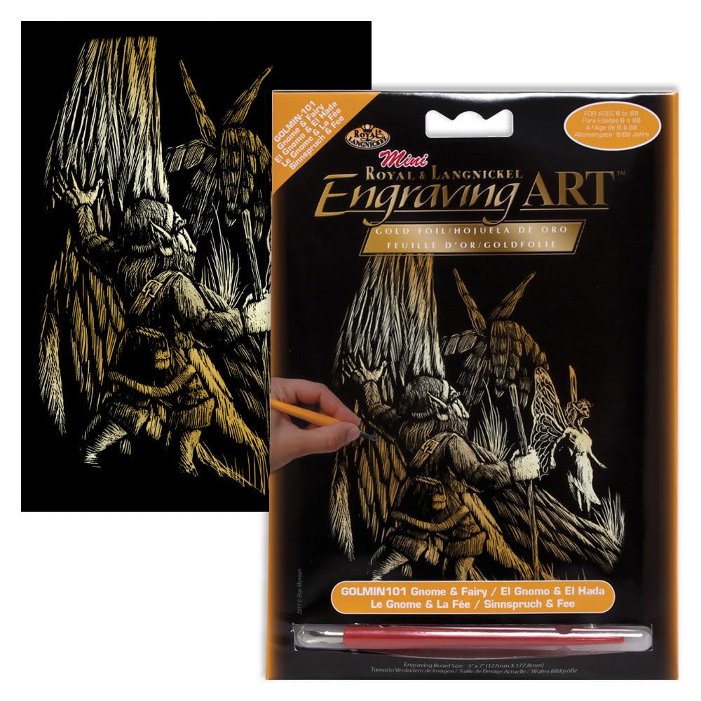 ROYAL BRUSH GOLMIN-101 Mini Gold Foil Engraving Art Gnome/Fairy RBMY8109
